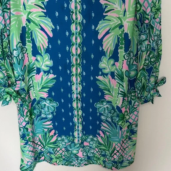 Lilly Pulitzer Blue and Green Tropical Dress, size XS - Picture 6 of 7